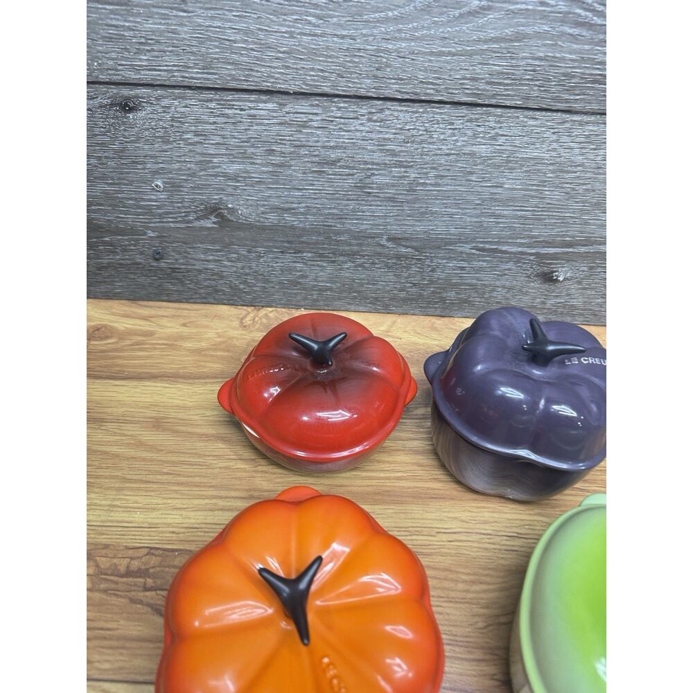 LE CREUSET Mini Cocotte Stoneware~ Set of 4 - Picture 3 of 9